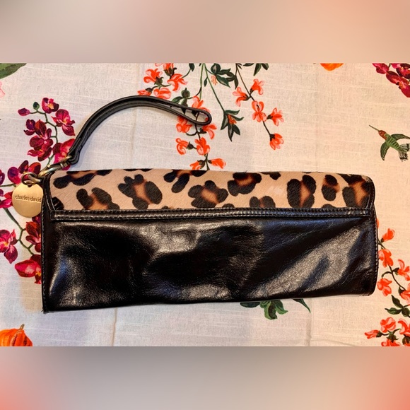 Charles David Pony Hair & Leather Black & Brown Clutch Bag - Picture 3 of 10